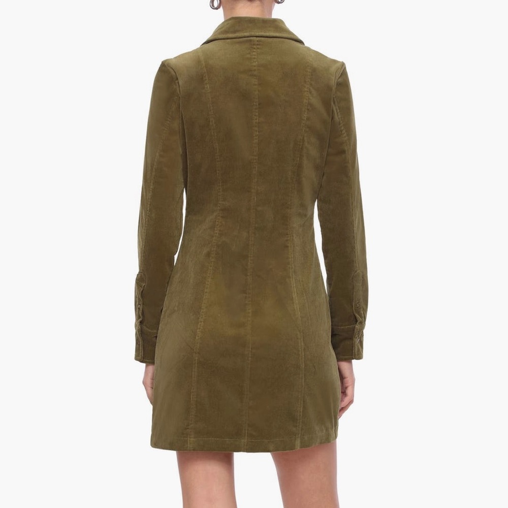 7 For All Mankind NWT Avec Les Filles Zip Up Long Sleeve Corduroy Shirtdress - Picture 5 of 14
